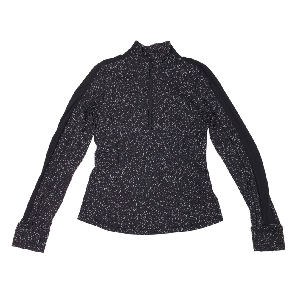 Lululemon Run Briskly 1/2 Zip Women's Size 10 Magnetized Jacquard Black White